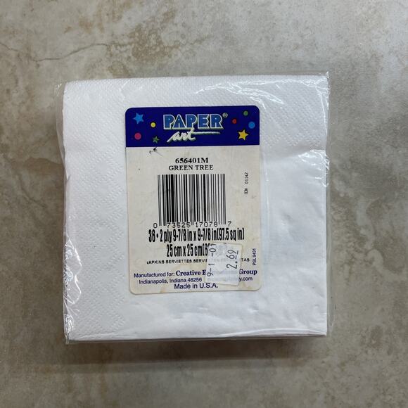 Vintage Christmas Paper Napkins Poinsettia Green Tree Mix Of 3 Small Made in USA - Picture 3 of 8